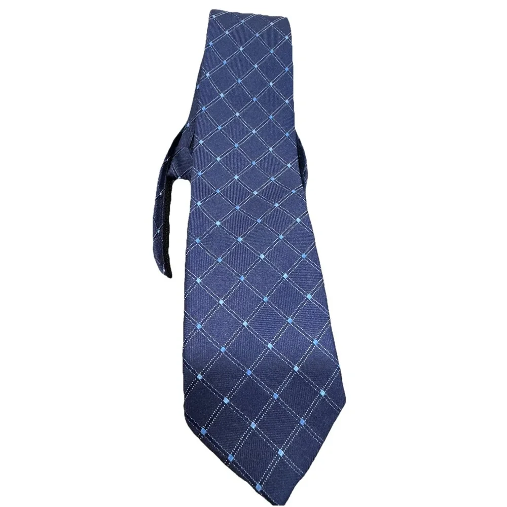 NAUTICA Boys Zipper Necktie Blue 100% Silk Preppy Family Photos Wedding